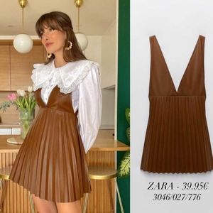 Zara leather pinafore skirt